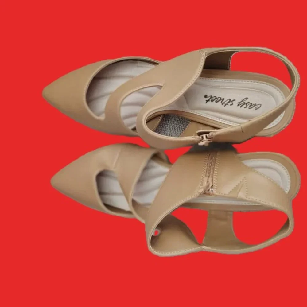 Tan Shoes Size 10 MADE BY EASY STRIDE, OFFICE SIREN, PARTY READY, FUN, SEXY HEEL - Picture 5 of 5